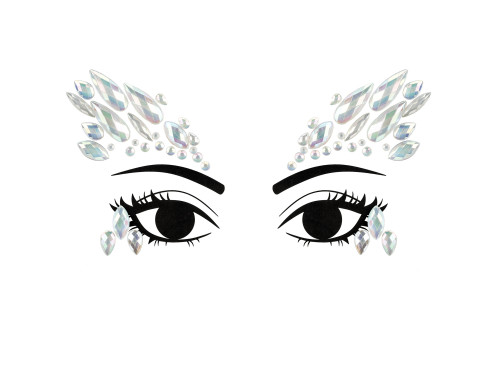 Self-adhesive face diamonds 03 - glow in the dark, 4 x 8,5 cm