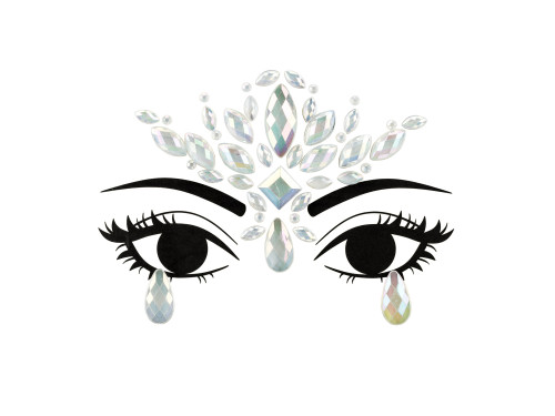 Self-adhesive face diamonds 05 - glow in the dark, 8 x 9 cm