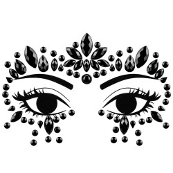 Diamenciki samoprzylepne do twarzy 02 - czarne, 15 x 9 cm