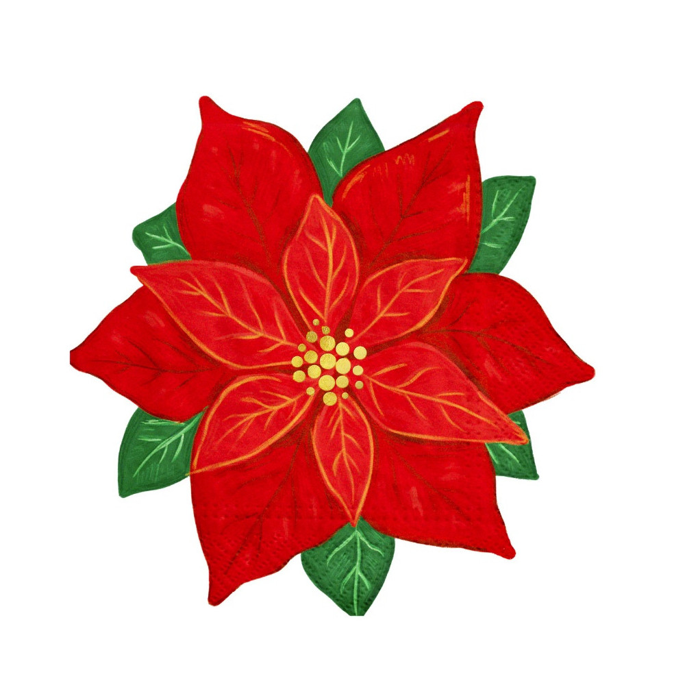 Paper napkins Poinsettia - 25 x 25 cm, 10 pcs.