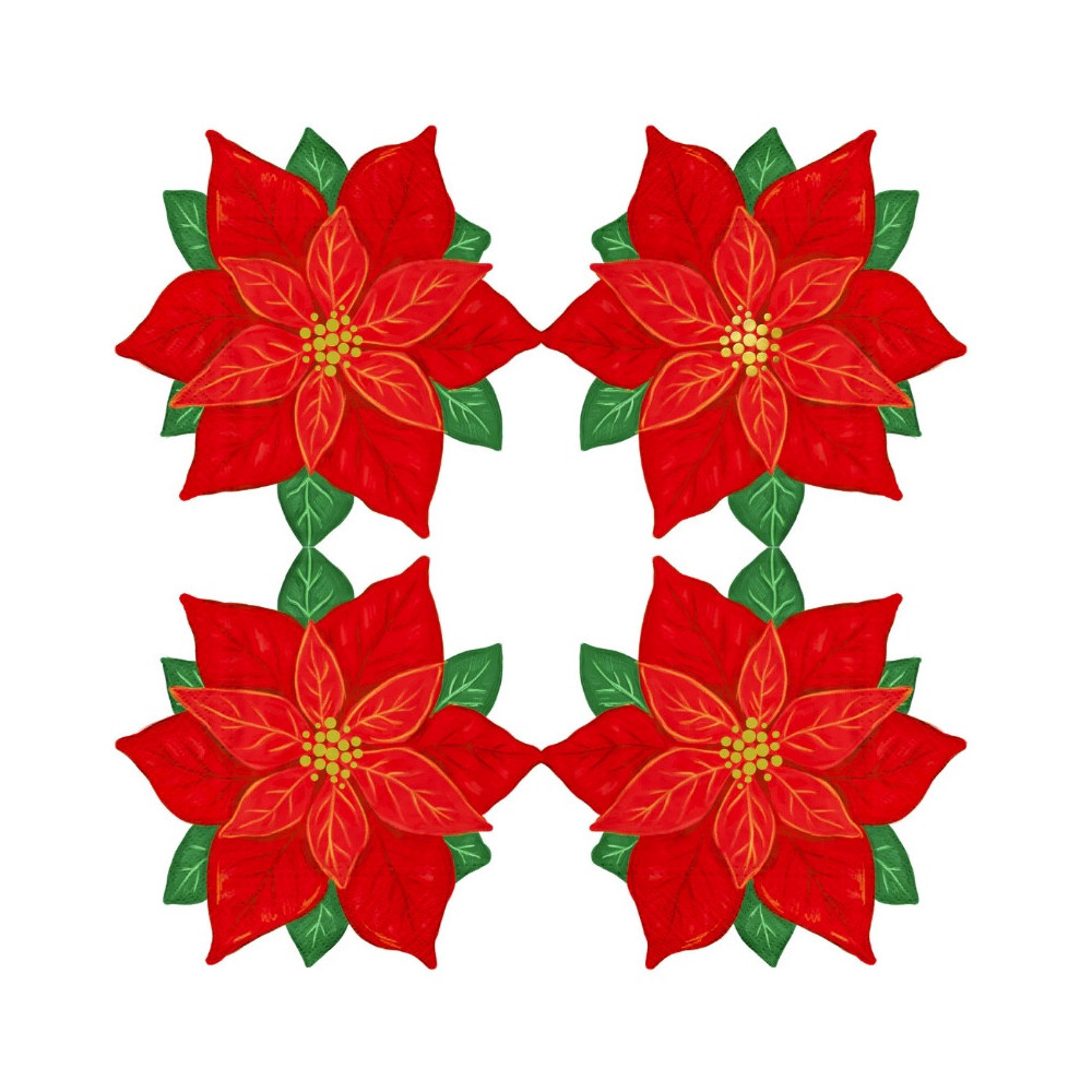 Paper napkins Poinsettia - 25 x 25 cm, 10 pcs.