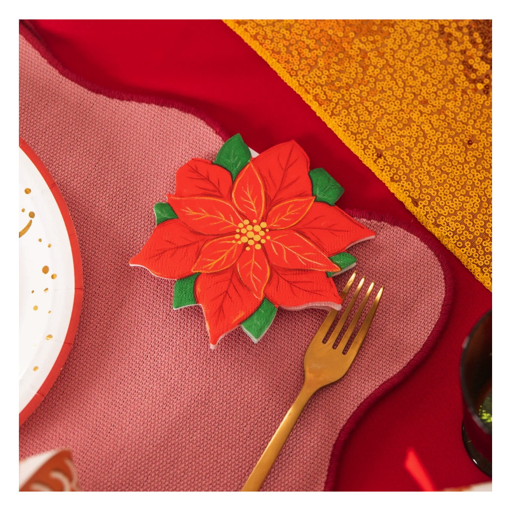 Paper napkins Poinsettia - 25 x 25 cm, 10 pcs.