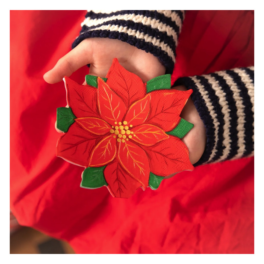 Paper napkins Poinsettia - 25 x 25 cm, 10 pcs.