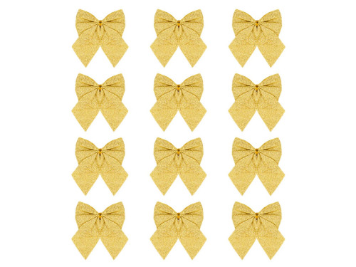 Christmas decorative bows - gold, 5 cm, 12 pcs.