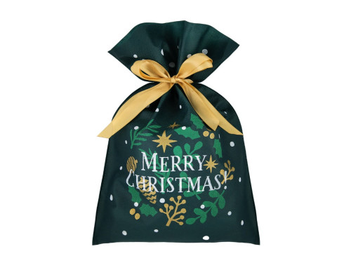 Christmas gift bag - green, 30 x 45 cm