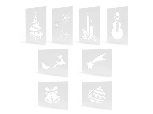 Christmas snow spray stencils - 30 x 21 cm, 8 pcs.