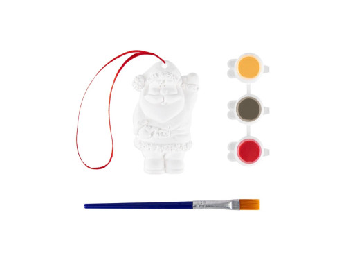 Plaster bauble for painting Santa Claus - 6,5 x 4 cm