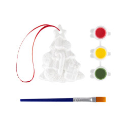 Plaster bauble for painting Christmas Tree - 6,5 x 5,5 cm