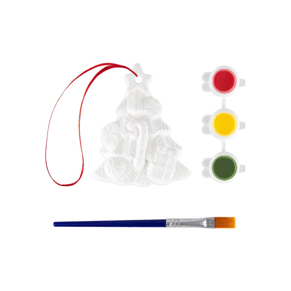 Plaster bauble for painting Christmas Tree - 6,5 x 5,5 cm