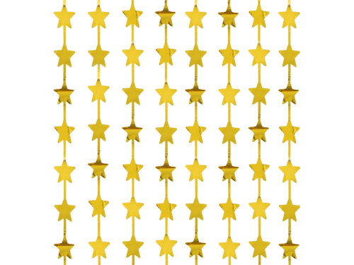 Decorative curtain Stars - gold, 100 x 200 cm
