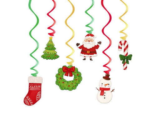 Decorative Christmas swirls - 6 pcs.