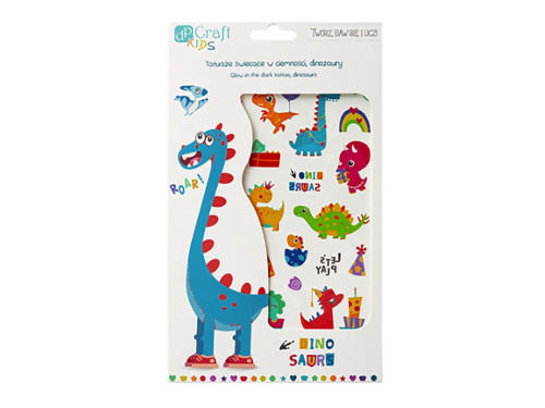 Tatuaże zmywalne świecące w ciemności Dinozaury - DpCraft