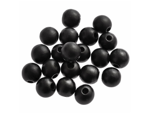 Wooden beads - DpCraft - black, matt, 1,6 cm, 20 pcs.