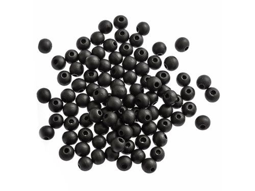 Wooden beads - DpCraft - black, matt, 1,6 cm, 100 pcs.