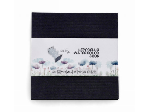 Książeczka do akwareli Leporello 14 x 14 cm - SM-LT - 300 g, 6 ark.