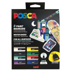 Set of PC-5M Posca Paint Marker Pens with pouch - Uni - 8 pcs.