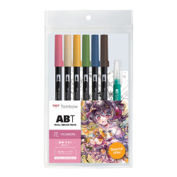 ABT Dual Brush Pen Watercolor Manga set Flower - Tombow - 10 pcs.