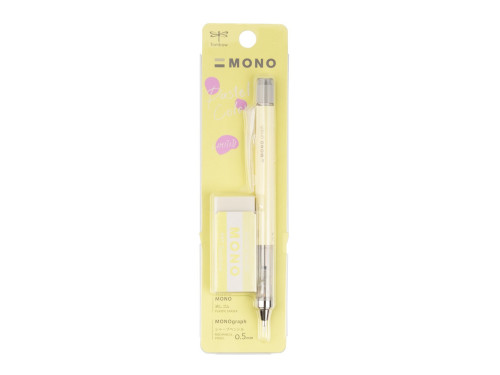 MONO Graph pencil + eraser - Tombow - Cream Yellow, 2 pcs.