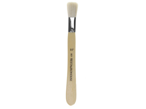 Flat, natural, goat bristles 801 series brush - Restaurohouse - no. 1/2
