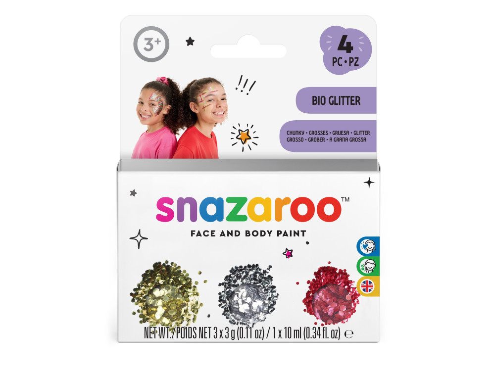 Face and body make-up glitter Chunky - Snazaroo - 3 x 5 g