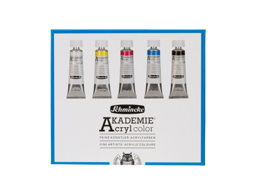 Zestaw farb akrylowych Akademie - Schmincke - 5 kolorów x 60 ml