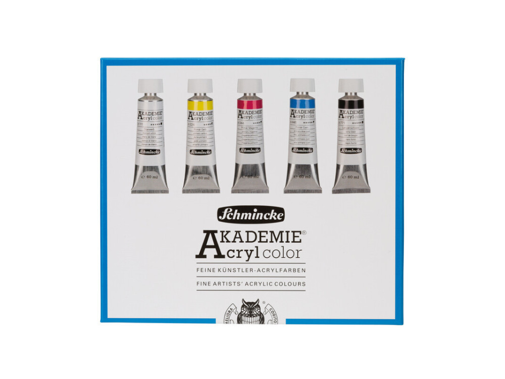 Set of Akademie acrylic paints - Schmincke - 5 x 60 ml