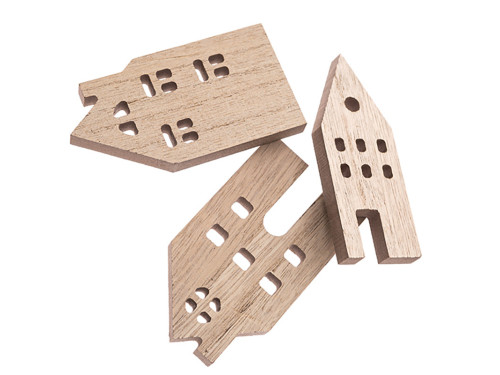 Drewniane kształty Domki - DpCraft - 10 cm, 3 szt.