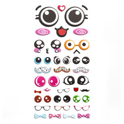 3D foam stickers Funny Faces - DpCraft - 44 pcs.