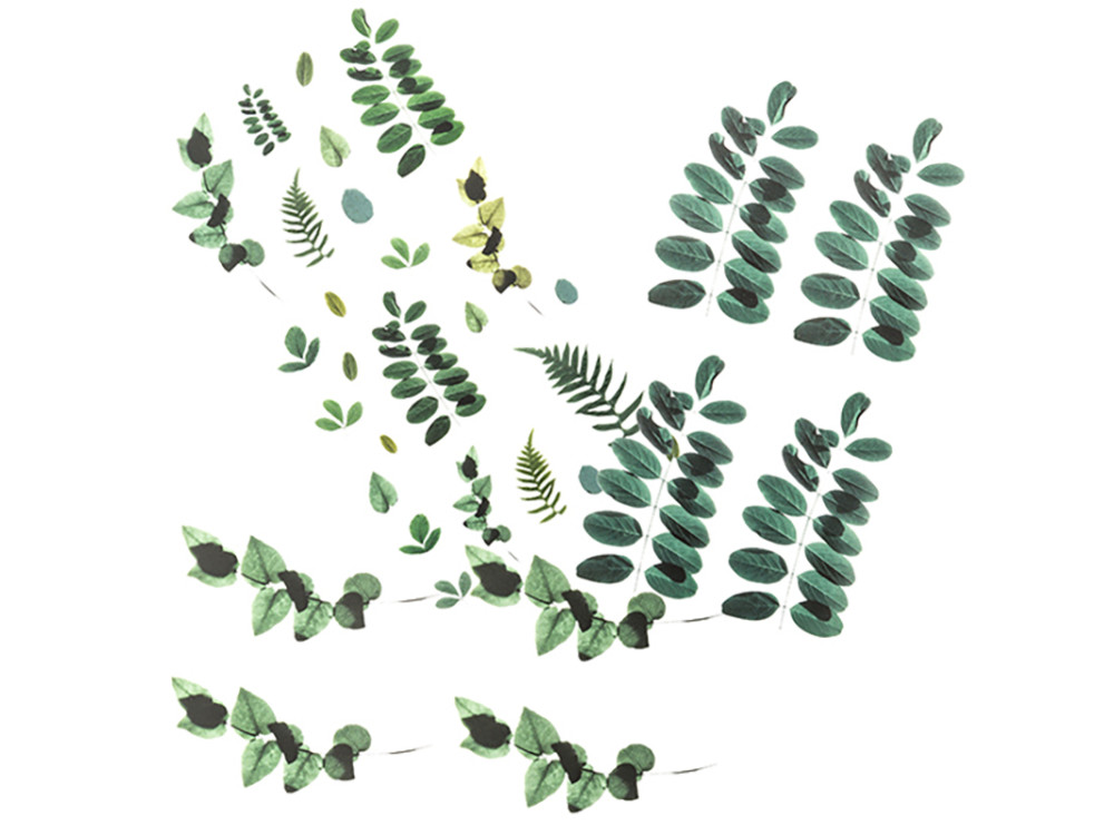 Transparent PVC stickers Leaves - DpCraft - 33 pcs.