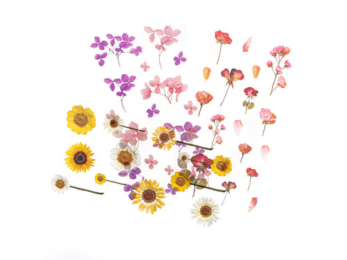 Transparent PVC stickers Flowers - DpCraft - 49 pcs.