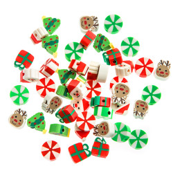 Polymer beads Christmas - DpCraft - 1 cm, 48 pcs.
