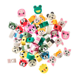 Polymer beads Colorful Animals - DpCraft - 1 cm, 48 pcs.