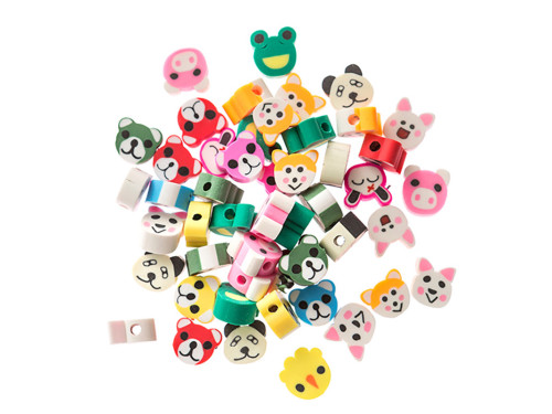 Polymer beads Colorful Animals - DpCraft - 1 cm, 48 pcs.