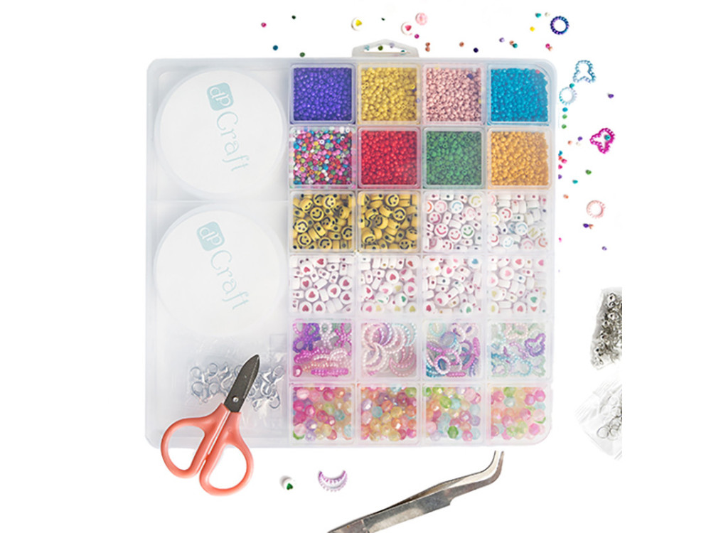 Zestaw koralików i akcesoriów do tworzenia biżuterii - DpCraft