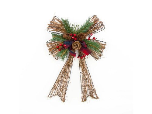 Rattan Christmas Bow - 30 cm
