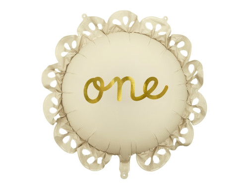 Foil balloon with frill One - cream, 51,5 cm