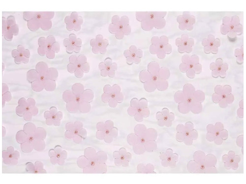 Table runner Flowers - light pink, 26 x 500 cm