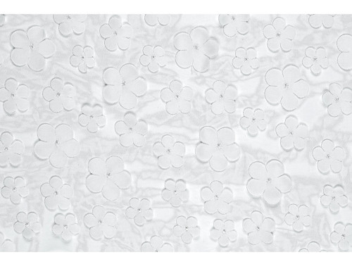 Table runner Flowers - white, 26 x 500 cm