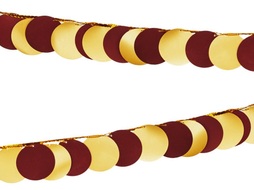 Metallized Circle garland - gold-bordeaux, 4 x 220 cm