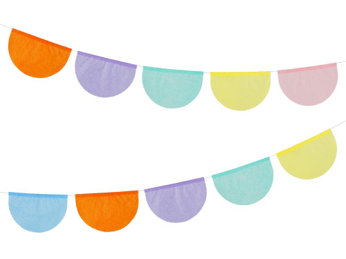 Tissue paper garland - pastel, 300 cm