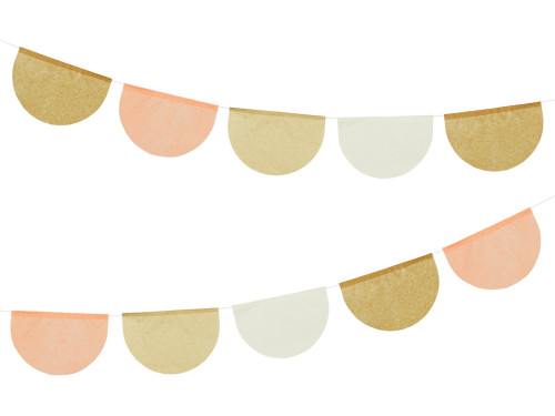 Tissue paper garland - nude, 300 cm