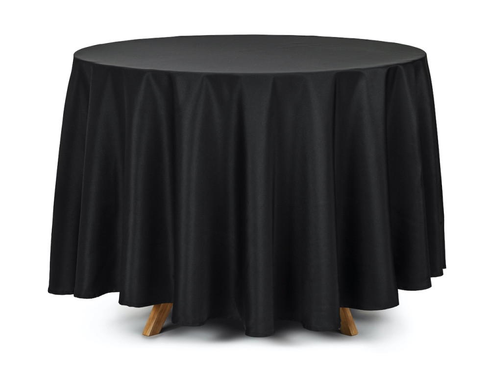 Fabric round tablecloth - black, 230 cm