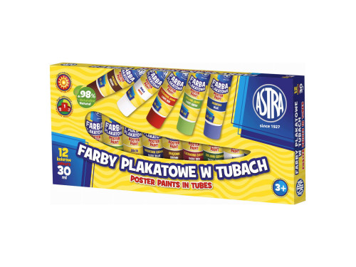 Poster paints in tubes - Astra - 12 x 30 ml