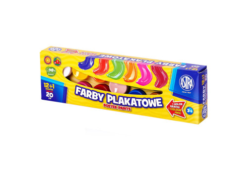 Farby plakatowe w słoiczkach - Astra - 13 kolorów x 20 ml