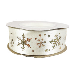 Ribbon Snowflakes - ecru, 2,5 cm x 9 m