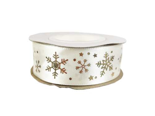 Ribbon Snowflakes - ecru, 2,5 cm x 9 m