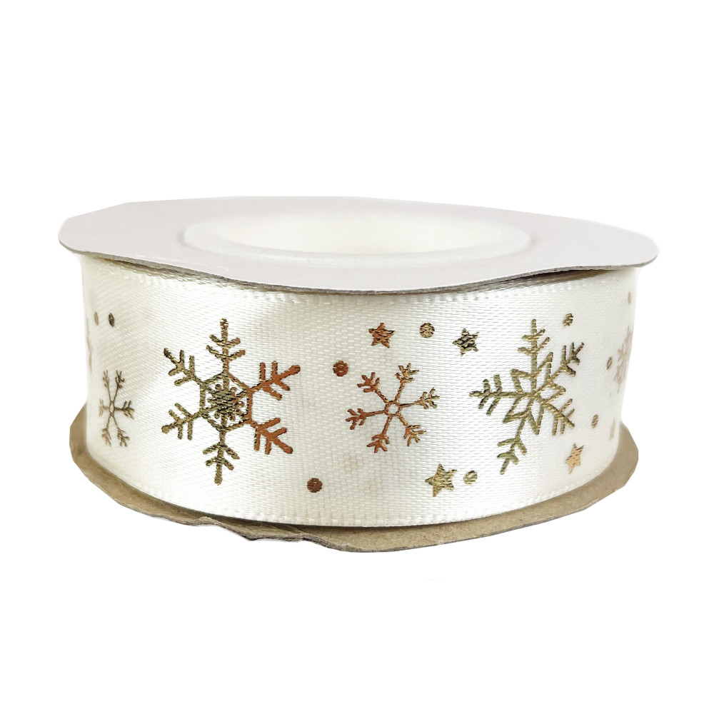 Ribbon Snowflakes - ecru, 2,5 cm x 9 m