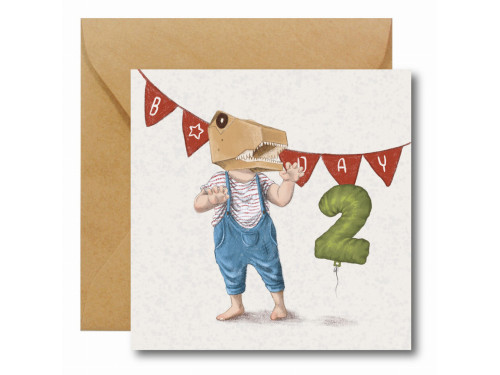 Greeting card - Hi Little - 2nd Birthday, 14,5 x 14,5 cm