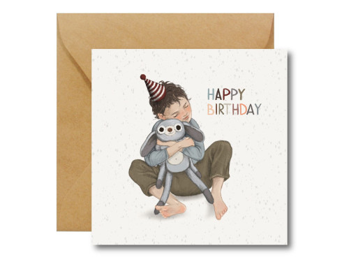 Greeting card - Hi Little - Happy Birthday Boy, 14,5 x 14,5 cm