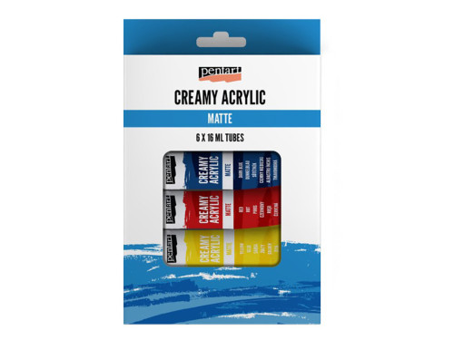 Zestaw farb akrylowych Creamy - Pentart - 6 kolorów x 16 ml